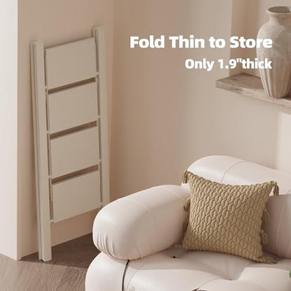 HillhutApex 4 Step Ladder, Lightweight Foldable 4 Step Stool with Anti-Slip Wide Pedal, 330lbs Capacity Aluminum Ladder for Household,Office,Garage(White) - color: White, size: 4 Step