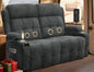 RV Loveseat Recliner Sofa, Reclining Loveseats Couch for RV Furniture, Home Theater Seating with Massage, USB, Insert Pockets, Cup Holders, 150° Wall Hugger RV Recliners Sleeper Sofa - color: Velvety Gray, size: Loveseat-G1