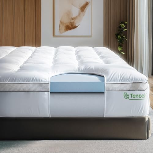 ViscoSoft 3 Inch Pillow Top Memory Foam Mattress Topper Short Queen - Cooling Hybrid Lux Dual Layer RV Mattress Pad - CertiPur-US Certified - size: Short Queen, style: 3 Inch