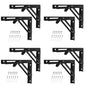 8 Pack 12 Inch Black Folding Shelf Brackets with Screw, Collapsible Shelf Bracket Wall Mounted, Heavy Duty Folding Shelf Brackets for Wood Shelves, Wall-Mounted Tables & More - size: 8 Pack 12 Inch Black