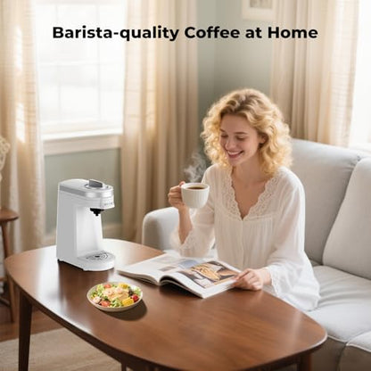 CHULUX Mini Coffee Maker for K Capsule, Single Serve Coffee Maker for One Cup Americano, Lightweight Pod Coffee Machine, Pearl White - color: White
