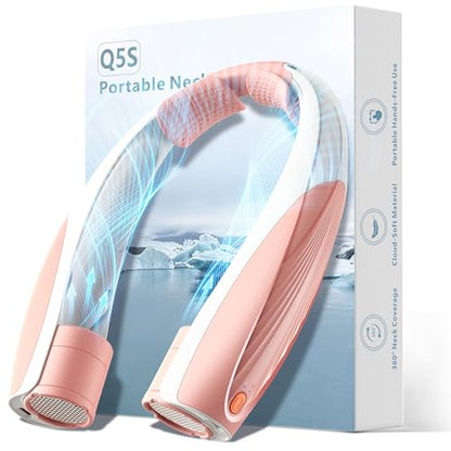 Kesguar Portable Neck Fan, 20H RunTime Cooling Fan, 6 Speeds 360° Airflow Personal Fan, Rechargeable Hands Free with 6000mAh Battery Wearable Fan Gifts for Women Men Outdoor Travel Camping - color: Pink