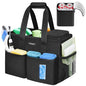 Ytonet Cleaning Caddy, Water Resistant Cleaning Supplies Organizer with Handle & Foldable Divider for Cleaners, Housekeeping Tote for Kitchen & Bathroom, Car Tool Caddy Organizer Bag, Black - size: Medium