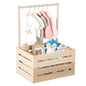 Wooden Baby Shower Crate Closet, Wooden Crate Basket with Handle Baby Gift Basket New Born Welcome Gift Hamper for Boys & Girls Welcome Babies Gifts for New Parents