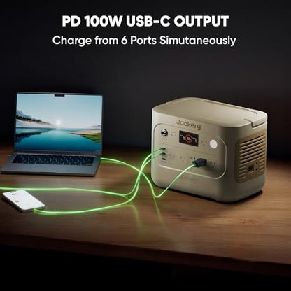 Jackery Explorer 1000 v2 Portable Power Station with 102W Fast Charger, 1070Wh LiFePO4 Battery, 1500W AC Output, 1 Hr Fast Charge, for Camping, Travel, Emergency (Dune White) - style: E1000v2+102W Fast Charger(Dune White)