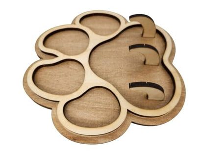 Paw Print Dog Leash Holder for Wall, Handmade Wood Key Rack with 3 Hooks, Pet Entryway Organizer, Gift for Dog Lovers, Key Holder, Key Rack