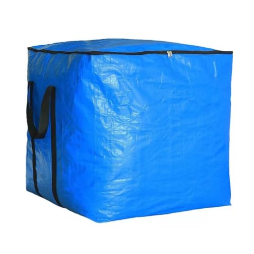 Extra Large Cube Moving Bags (Blue, 19"x19"x19") | Heavy Duty, Water-Resistant, Foldable, For Clothes, Bedding, Blankets & Pillows, Reusable Alternative to Moving Boxes - color: Blue, size: 19"x19"x19"