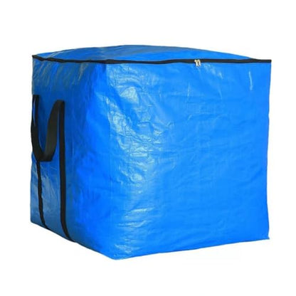 Extra Large Cube Moving Bags (Blue, 25"x25"x25") | Heavy Duty, Water-Resistant, Foldable, For Clothes, Bedding, Blankets & Pillows, Reusable Alternative to Moving Boxes - color: Blue, size: 25"x25"x25"