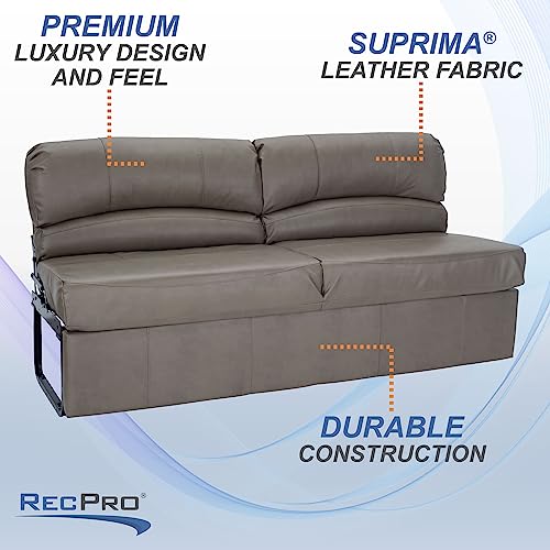 RecPro Charles RV Jackknife Sofa | Love Seat | Sleeper Sofa | Length Options 62", 68", 72" (72 Inch, Putty) - color: Putty, size: 72 Inch