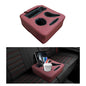 Car Back Seat Organizer, Leather Automotive Rear Seat Couch Cup Holder Expander Tray, Vehicle Cup Holder Tray Holds Snacks Remotes Phones for Truck RV Boat Couch Pillow Bed (Wine Red) - color: Wine Red