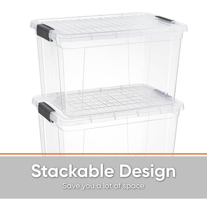 Superio Deep Storage Organizer Bin with Lid X-Deep Small Clear Storage Box with Latch for Home, Kitchen, Garage- Store, Food, Supplies, and Hair Accessories (4.75 Quart) - size: 4.75 Qt