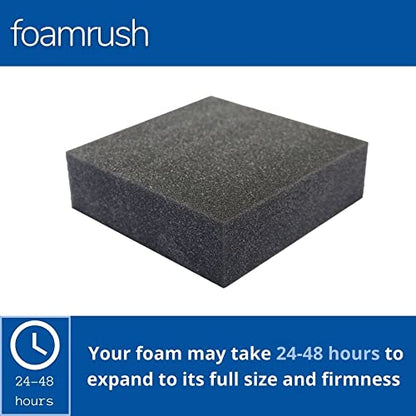 FoamRush 1" x 22" x 26" Charcoal High Density Upholstery Foam Cushion (Upholstery Sheet, Foam Padding, Seat Replacement, Chair Cushion Replacement, Square Foam, Wheelchair Seat Cushion) Made in USA - color: Charcoal Foam, size: 1" x 22" x 26"