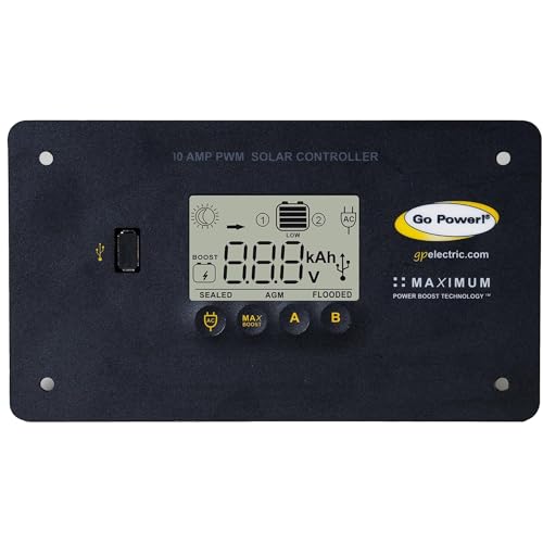 Go Power GP-ECO-80 80W Solar Panel Kit - Monocrystalline Panels with 10 Amp Digital Charge Controller, 12V Solar Power for RV, Vehicle, Camper, Marine & Off-Grid Use