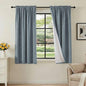 H.VERSAILTEX Linen Look 100% Blackout Curtains 45 Inches Long for Bedroom Rod Pocket 42 Inches Wide Linen Textured Thick Window Curtain Drapes with White Backing, Stone Blue, 2 Panels - color: Stone Blue, size: 42"W x 45"L (Pack of 2)
