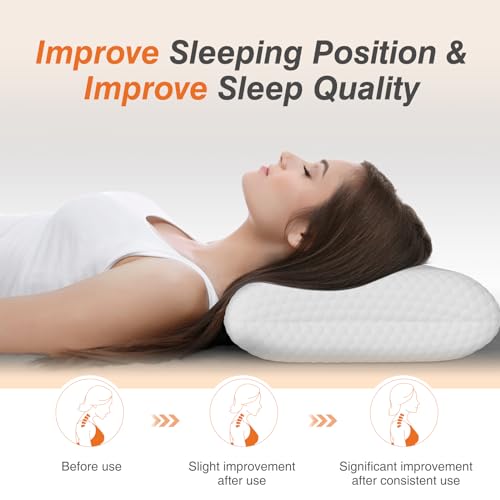 DUMOS Memory Foam Pillows for Sleeping 1 Pack, Bed Pillows for Adults with Washable Cover and Breathable Mesh, Gel Cooling Pillow for Back and Side Sleeper Support, White - size: Standard Size 1 Pack