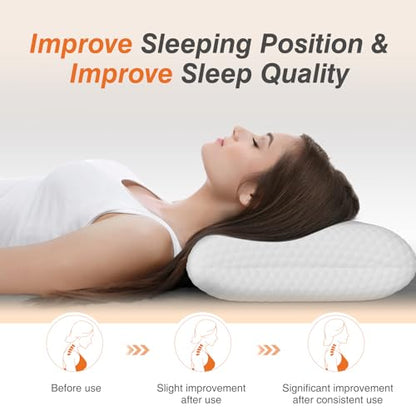 DUMOS Memory Foam Pillows for Sleeping 2 Pack, Bed Pillows for Adults with Washable Cover and Breathable Mesh, Gel Cooling Pillow for Back and Side Sleeper Support, White - size: Standard Size 2 Pack