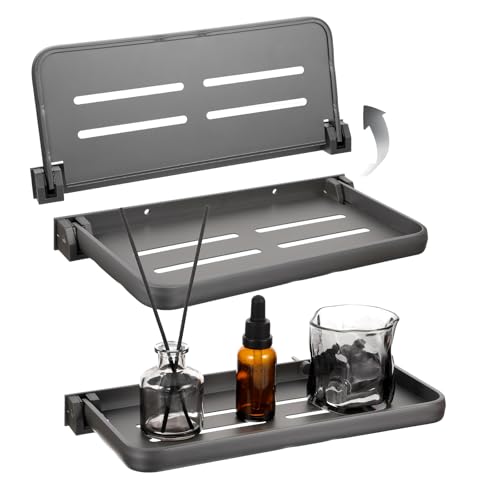 3 Pack RV Aluminum Fold Down Wall Shelf, Sturdy Wall-Mounted Folding Shelf Foldable Camper Accessory for Bathroom Kitchen Bedroom Organization RV Furniture Parts Hardware for Inside - size: 11.81x5 inch