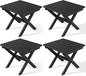 SERWALL Folding Outdoor Side Table Set of 4, Small Adirondack Side Table, Black - color: Black, size: Foldable 4-pack