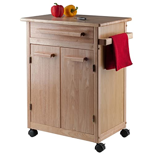 Winsome Wood Kitchen Cart, Natural, Single Drawer (82027)