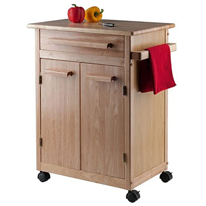 Winsome Wood Kitchen Cart, Natural, Single Drawer (82027)