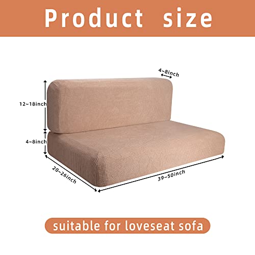 Tlswshsy RV Dinette Cushion Covers-Stretchable Loveseat Sofa Furniture Protector -Elastic Camper Cushion Slipcoversfor RV Camper Car Bench (Khak) - color: Khak