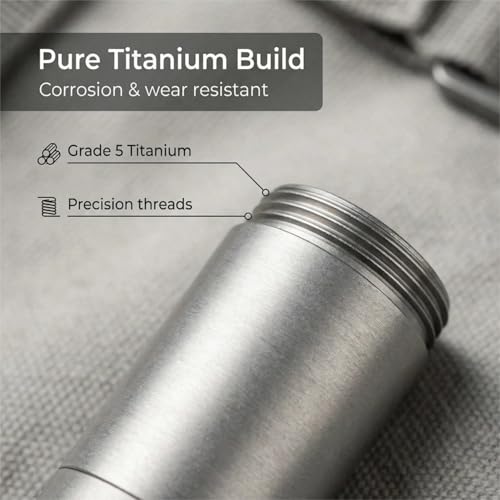 Titanium Keychain Pill Holder - Compact, Durable, and Waterproof 3-Compartment Small Pill Case - Portable and Versatile Medicine Container for Everyday Use and Travel (Titanium Grey) - color: Titanium Grey