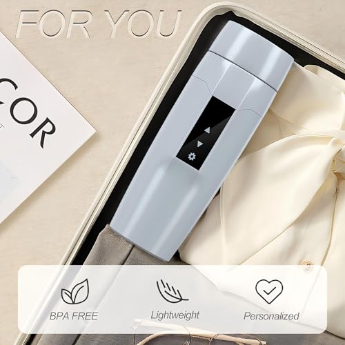 Electric Heating Kettle with Temperature Control, 40~100 ℃ Adjustable, Mini Portable Travel Electric Water Mug, Anti-leakage, 300W Fast Heating Insulation Cup, Anti-dry Fever, Auto- shutdown, Gray - color: Matte Gray 110V/350ml/S