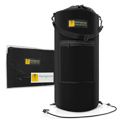 Mangrove Products: Portable Boat Trash Can, Reusable Trash Bag, Boating Equipment, Boat Storage, Boat Accessories Marine, Pontoon Boat Accessories, Fishing, Sandbar, RV, or Camping - color: Black Full