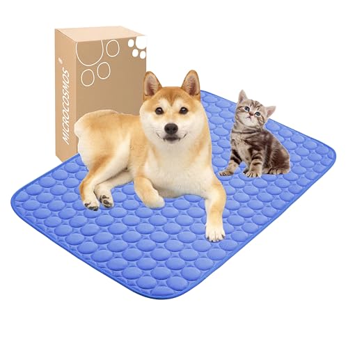 MICROCOSMOS Summer Cooling Mat & Sleeping Pad- Water Absorption Top, Materials Safe, Easy Carry, EZ Clean. Keep Cooling for Pets, Kids and Adults.(Navy Blue, 28" x 22") - color: Navy Blue, size: 28" x 22"