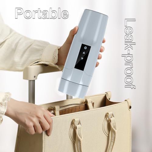 Electric Heating Kettle with Temperature Control, 40~100 ℃ Adjustable, Mini Portable Travel Electric Water Mug, Anti-leakage, 300W Fast Heating Insulation Cup, Anti-dry Fever, Auto- shutdown, Gray - color: Matte Gray 110V/350ml/S