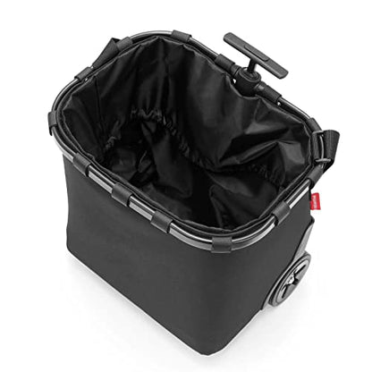 reisenthel carrycruiser Black Frame/Black - Portable Shopping Trolley with Sturdy Aluminum Frame, Shoulder Strap and Removable mesh Inner Bag -Water-Repellent - color: Black/Black