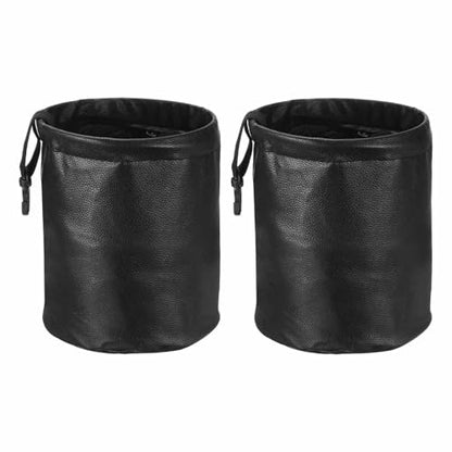 HARFINGTON 2 Packs Car Trash Can 0.9 Gallon Foldable Leak-Proof Garbage Organizer Portable Hanging Waterproof Truck Trash Bins for Van Automotive Vehicle Front Seat, Black - color: Black