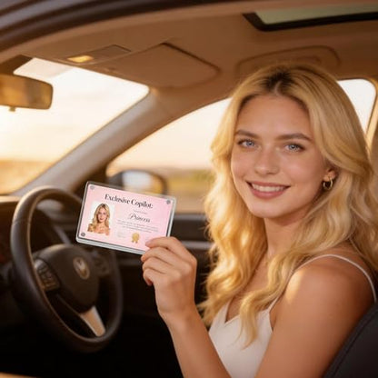 2026 New Car Picture Holder with Sun Visor Clips for Cars,Custom Passenger Princess Car Visor Photo Clip Shows Memorial & Driver's License,Cars Photo Holder for Girlfriend,Boyfriend