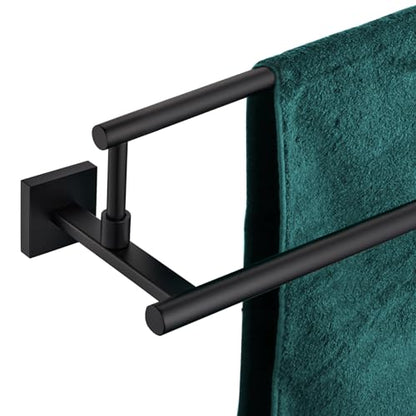KOKOSIRI Bathroom Towel Bars 20 Inch Double Towel Rails Matte Black Towel Holder for Kitchen Garage Wall Mount Stainless Steel B5009BK-L20 - color: Matte Black, size: 20-Inch