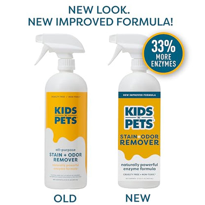 KIDS 'N' PETS Instant All-Purpose Stain & Odor Remover Permanently Eliminates Dog Pee, Cat Urine, Other Smells, Spots from Home Carpet, Couch, Furniture, Mattress, Fabric. Non-Toxic, Child Safe - 27oz - style: 27.05 fl oz
