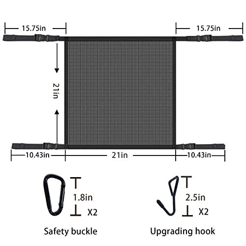 Car Dog Net Barrier, 21 x 21 in Adjustable Mesh Obstacle Car Dog Barrier Net Car Back Seat Pet Fence Car Pet Isolation Protective Network, Easy to Install and Clean