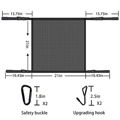 Car Dog Net Barrier, 21 x 21 in Adjustable Mesh Obstacle Car Dog Barrier Net Car Back Seat Pet Fence Car Pet Isolation Protective Network, Easy to Install and Clean