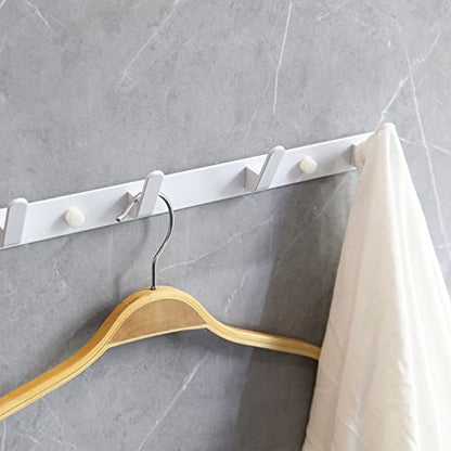4 Hooks Matte White Bathroom Towel Hooks Mounted Wall Adhesive Heavy Duty Farmhouse Bath Coat Stick on Rack Hat Wall Hook Sticky White Kitchen Robe Rack Coat Hook White 4 Hooks Rack Towel for Bathroom - color: White, size: 13.19*1.18*1.38 inch（4hooks）