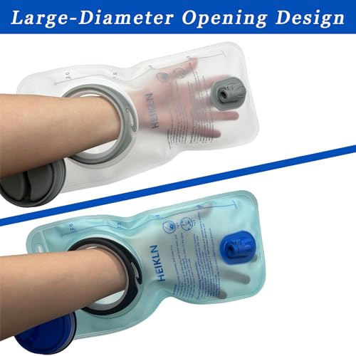 HEIKLN Hydration Bladder 1.5L-2L-2.5L-3L,Leak Proof Water Reservoir, BPA Free Military Water Storage Bladder Bag Hydration Pack Replacement Easy Clean for Bicycling Hiking Camping Hunting Running - color: 2L Blue+White