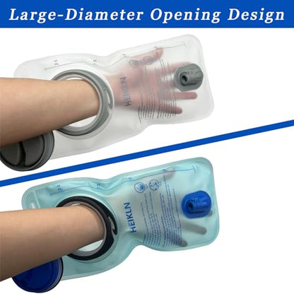 HEIKLN Hydration Bladder 1.5L-2L-2.5L-3L,Leak Proof Water Reservoir, BPA Free Military Water Storage Bladder Bag Hydration Pack Replacement Easy Clean for Bicycling Hiking Camping Hunting Running - color: 2L Blue+White