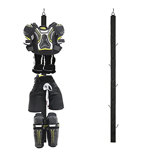 2Pcs Hockey Hanger Portable Hanging Dryig Rack Hockey Gifts for Home and Outdoor Using in Ice Hockey Skating Football Camping Fishing 5 Hooks - color: Black X2pcs