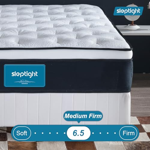 RV King Mattress 80" L x 72" W, 12 Inches Pillow Top Hybrid Camper Mattress in a Bag, Memory Foam Pocket Spring for RV Bed, Pop Up and Trailer, Short King