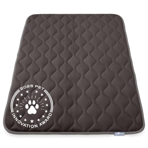Paw Inspired Washable Padded Crate Mats for Dogs | 47” x 29” Pad, Fits 48-inch Kennels | Leakproof, Waterproof Bottom, Plush Pet Beds (Gray) - color: Gray, size: 48 Inch