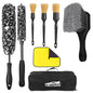 Car Wheel Brush kit, Tire Brush, Wheel Cleaner Brush, Soft-bristled Rim Cleaner Brush, Car Detailing Brushes, Wheel Brushes for Cleaning Wheels,Tires, Car Cleaning Brush Supplies Kit - color: Black