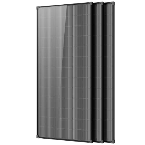 600W Solar Panels,3pcs 200 watt Solar Panel 12v n Type 18bb Solar Panel A+ Grade PV Module with IP68 Waterproof 25% Cell Efficiency 200w Solar Panels for Off Grid RV Boat Rooftop Camper - color: 600W BLACK