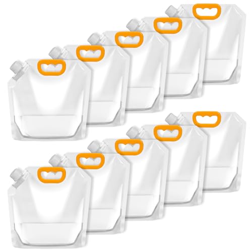 10 Pieces Collapsible Water Containers, 1/2 Gallon Clear Plastic Water Jugs for Sports Camping Hiking Travel | Collapsible