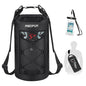 Piscifun Dry Bag, Waterproof Floating Backpack 10L/20L/30L/40L with Waterproof Phone Case for Boating, Kayaking, Fishing - color: Black, style: 20l