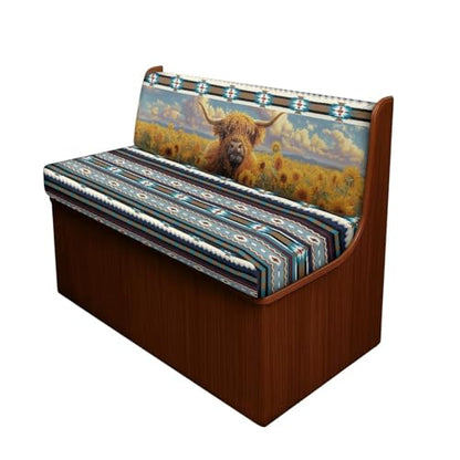 RV Sofa Covers - Elastic Camper Cushion Slipcovers, Aztec Cattle Sunflower Non-Slip Furniture Protector for RV Dinette & Travel Trailer (Indoor Use, Lightweight) - color: Aztec Cattle Sunflower