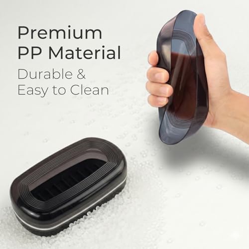 AIMAIAIMAI Shampoo Bar Holder Travel Case for Two Bars – Compatible with Kitsch Solid Shampoo & Conditioner Bars, Large Soap Container for Bathroom or Travel (1 Pack, Black Style A-Large) - color: Black Style A-large