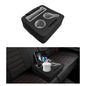 Car Back Seat Organizer, Leather Automotive Rear Seat Couch Cup Holder Expander Tray, Vehicle Cup Holder Tray Holds Snacks Remotes Phones for Truck RV Boat Couch Pillow Bed - color: Black